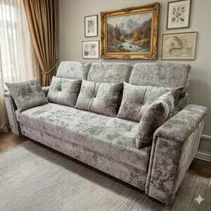 Canapea Paris extensibilă, culoare personalizabila - 240x100 cm, cu tetiere reglabile și saltea din spumă cu memorie