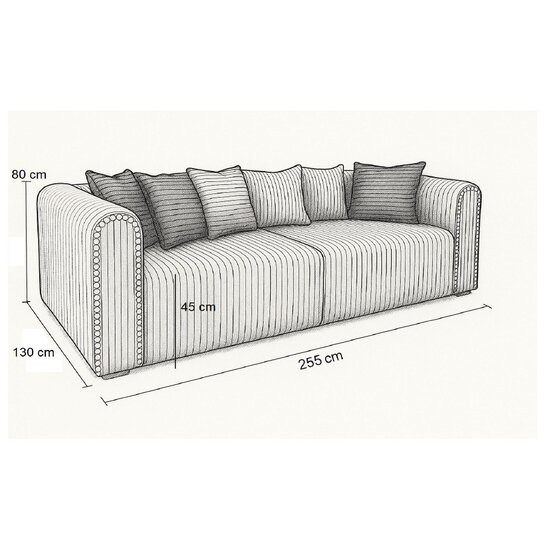 Canapea extensibilă Diana Mare, ladă de depozitare și spațiu generos, material premium, 250x130 cm, Culoare personalizată suprafata de dormit 200x180 picture - 10