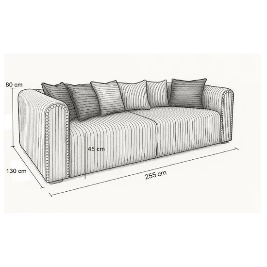 Canapea extensibilă Diana Mare, ladă de depozitare și spațiu generos, material premium, 250x130 cm, Culoare personalizată suprafata de dormit 200x180 picture - 12