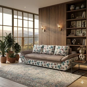 Canapea extensibilă Elixir,  culoare personalizabila - 249x186 cm, design modern cu perne incluse și spătar reglabil, suprafață generoasă de dormit, structură din fag masiv
