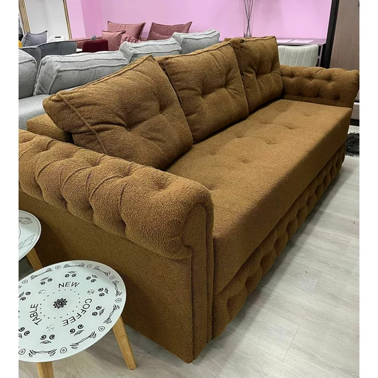 Canapea Extensibilă Erika, ladă depozitare, arcuri bonell, tapițerie catifea baby face, structură lemn + PAL, 240x110x80 cm, Culoare personalizată picture - 6