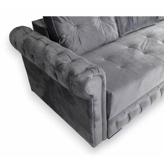Canapea Extensibilă Erika, ladă depozitare, arcuri bonell, tapițerie catifea baby face, structură lemn + PAL, 240x110x80 cm, Culoare personalizată picture - 4