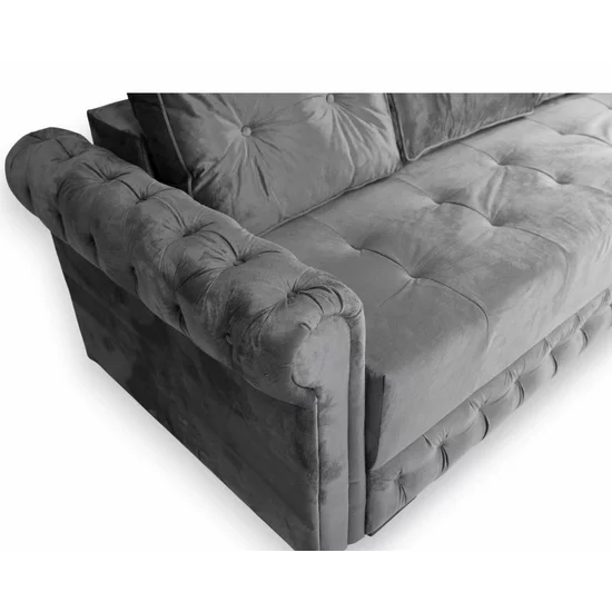 Canapea Extensibilă Erika, ladă depozitare, arcuri bonell, tapițerie catifea baby face, structură lemn + PAL, 240x110x80 cm, Culoare personalizată picture - 5