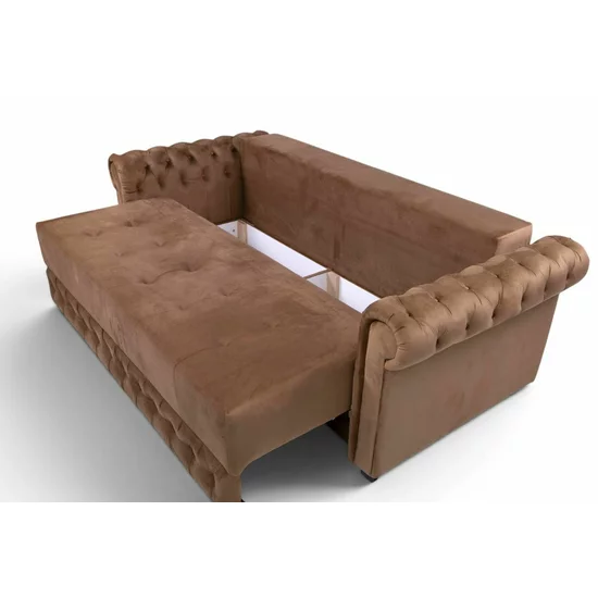 Canapea Extensibilă Erika, ladă depozitare, arcuri bonell, tapițerie catifea baby face, structură lemn + PAL, 240x110x80 cm, Culoare personalizată picture - 10