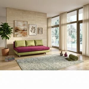 Canapea extensibilă Ramona, culoare personalizabila - 200x185 cm, fără brațe, perne detașabile și ladă de depozitare, funcție de dormit, structură rezistentă