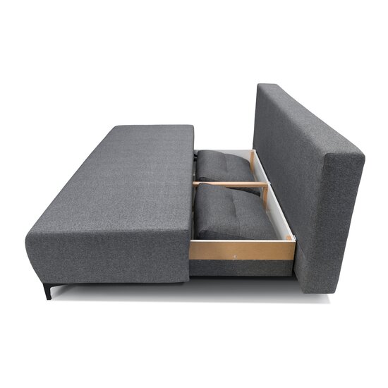 Canapea Extensibilă Fiore Cu Spațiu Depozitare, Textură Bouclé, 201x101x95 cm, Gri Deschis picture - 4