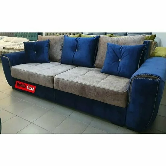 Canapea extensibilă Milano, cu ladă de depozitare, tapițerie stofă, saltea poliuretanică, structură fag, 258x100 cm picture - 12