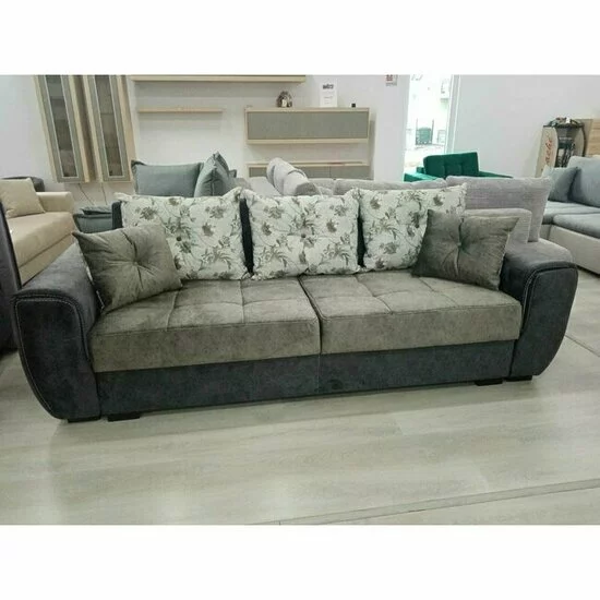 Canapea extensibilă Milano, cu ladă de depozitare, tapițerie stofă, saltea poliuretanică, structură fag, 258x100 cm picture - 13