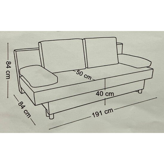Canapea Extensibila Sally 191x84x84 cm picture - 4