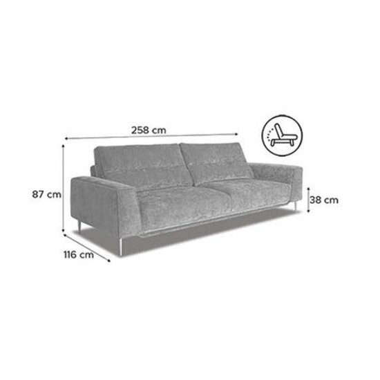 Canapea extensibilă Toscana, design modern, tapițerie de calitate, 258/116/87 cm, culoare personalizată picture - 7