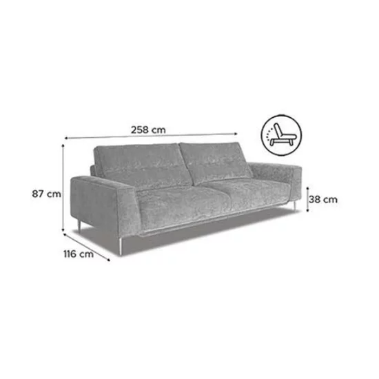 Canapea extensibilă Toscana, design modern, tapițerie de calitate, 258/116/87 cm, culoare personalizată picture - 7
