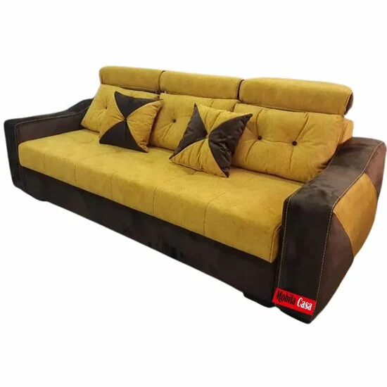 Canapea extensibilă Viena, cu ladă de depozitare, tapițerie stofă, saltea micro pocket, structură fag, 246x100 cm picture - 10