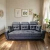 Canapea extensibilă Viena,  culoare personalizabila - 246x100 cm, cu ladă de depozitare, tapițerie stofă, saltea micro pocket, structură fag picture - 1