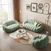 Canapea Fixă 3 Locuri Daisy - Design Organic Rotund, Stil Pumpkin, Bază Aurie, 180x75 cm picture - 4