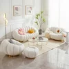 Canapea Fixă 3 Locuri Daisy - Design Organic Rotund, Stil Pumpkin, Bază Aurie, 180x75 cm picture - 6