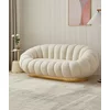 Canapea Fixă 3 Locuri Daisy - Design Organic Rotund, Stil Pumpkin, Bază Aurie, 180x75 cm picture - 1