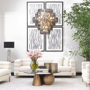 Canapea Fixă 3 Locuri Galatti - Design Modern Stratificat, Detalii Aurii Fagure, 235x95 cm