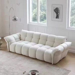 Canapea Fixă 3 Locuri Jess - Design Organic, Stil Bubble Modern, 235x95 cm