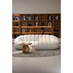 Canapea Fixă 3 Locuri Puffy - Design Organic, Stil Bubble Modern, 235x95 cm