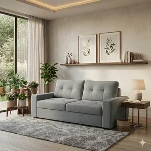 Canapea fixă Armina 3 locuri - 203x89 cm, design modern, tapițată cu stofă rezistentă