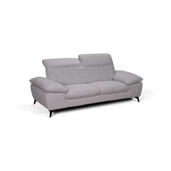 Canapea fixă Lora 3L, culoare personalizabila - 213x105 cm, tetiere rabatabile, cadru lemn esență tare și PAL, arcuri sinusoidale și poliuretan, picioare metalice H 12,3 cm picture - 3