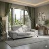 Canapea fixă Lora 3L, culoare personalizabila - 213x105 cm, tetiere rabatabile, cadru lemn esență tare și PAL, arcuri sinusoidale și poliuretan, picioare metalice H 12,3 cm picture - 1