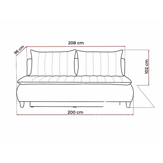 Canapea Harry extensibilă, design curbat și tapițerie texturată, arcuri independente și ladă, 208x96x102 cm, culoare personalizabilă picture - 16