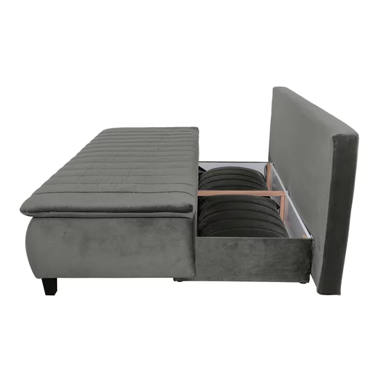 Canapea Harry extensibilă, design curbat și tapițerie texturată, arcuri independente și ladă, 208x96x102 cm, culoare personalizabilă picture - 14