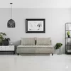 Canapea Harry extensibilă, design curbat și tapițerie texturată, arcuri independente și ladă, 208x96x102 cm, culoare personalizabilă picture - 1