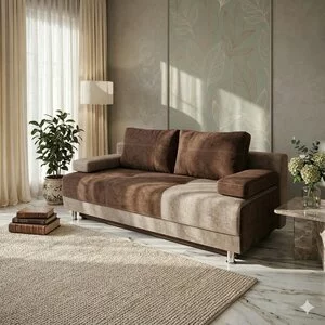 Canapea extensibilă Kim, gri - 200x95 cm, ladă depozitare, stofă de calitate