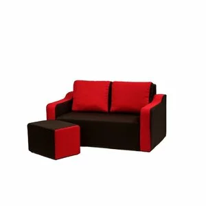 Canapea extensibilă Lena Modern, 2 locuri, tabureți integrați, suprafață dormit 120x190 cm, 152 cm, gri