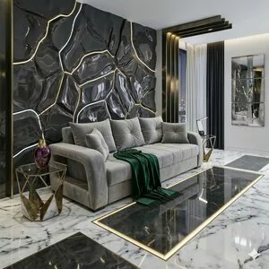 Canapea extensibilă Lima, culoare personalizabila - 240x100 cm, saltea spumă poliuretanică, 3 perne decorative incluse