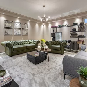 Canapea extensibilă Chesterfield, 3 locuri, structură din lemn masiv, 228x106 cm, culoare la alegere