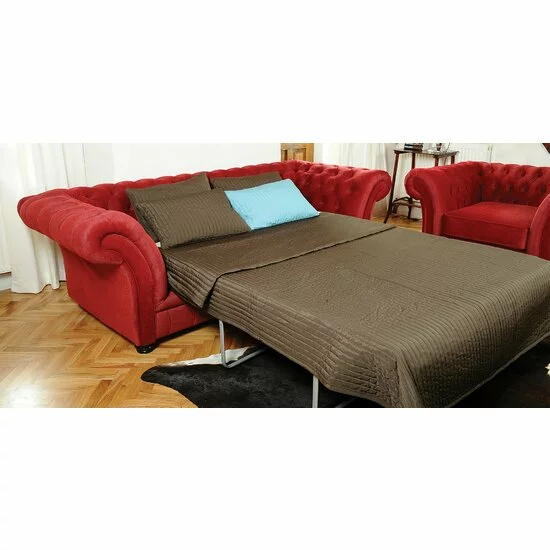 Canapea extensibilă Chesterfield, 3 locuri, structură din lemn masiv, 228x106 cm, culoare la alegere picture - 4