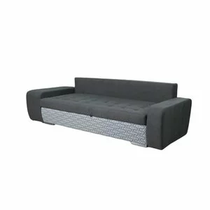 Canapea extensibilă Mara, tabureți integrați, ladă depozitare, suprafață dormit 192x148 cm, 250 cm, gri