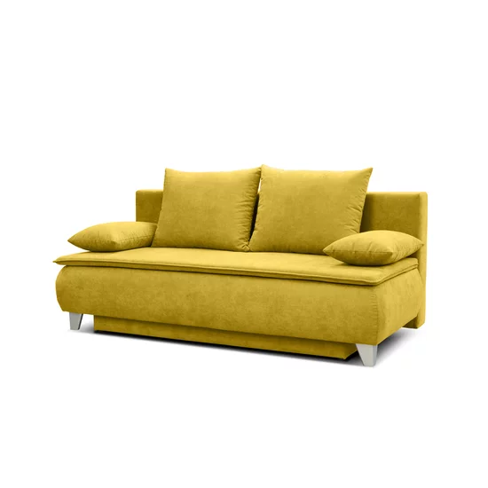 Canapea extensibilă Mona, design modern curbat, tapițerie boucle, 208x108x100 cm, crem picture - 3