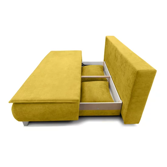 Canapea extensibilă Mona, design modern curbat, tapițerie boucle, 208x108x100 cm, crem picture - 4