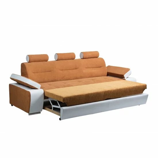 Canapea extensibilă Melisa Modern, gri - 244 cm, tetiere fixe, brațe reglabile, ladă depozitare picture - 3