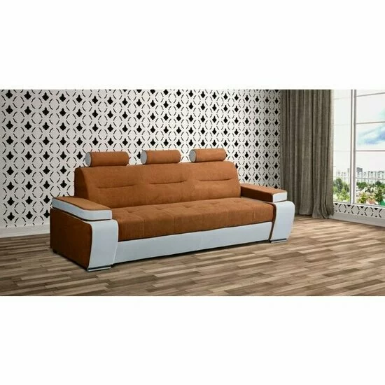 Canapea extensibilă Melisa Modern, gri - 244 cm, tetiere fixe, brațe reglabile, ladă depozitare picture - 2