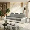 Canapea extensibilă Melisa Modern, gri - 244 cm, tetiere fixe, brațe reglabile, ladă depozitare picture - 1