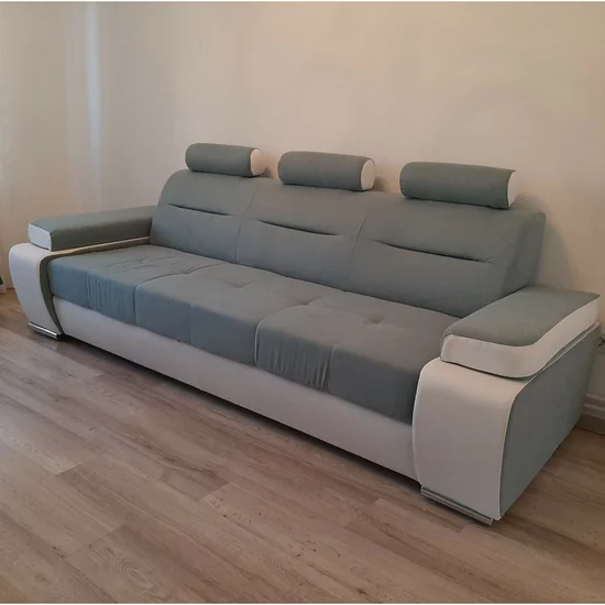 Canapea extensibilă Melisa Modern, gri - 244 cm, tetiere fixe, brațe reglabile picture - 3