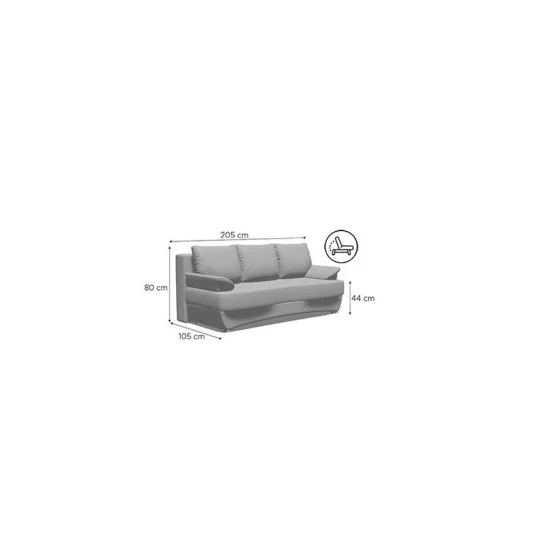 Canapea extensibilă Odessa, ladă depozitare, structură lemn masiv + PAL, saltea relaxa, 205x105 cm, personalizabil picture - 13