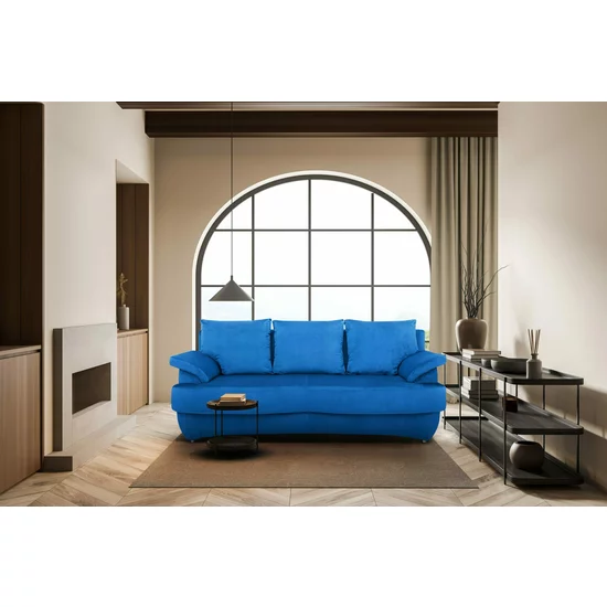 Canapea extensibilă Odessa, ladă depozitare, structură lemn masiv + PAL, saltea relaxa, 205x105 cm, personalizabil picture - 6