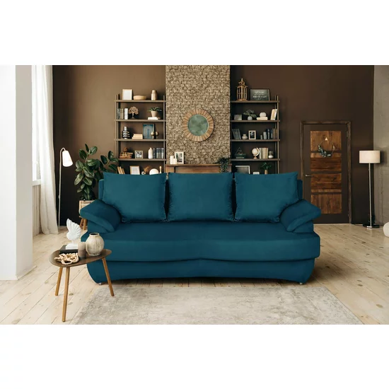 Canapea extensibilă Odessa, ladă depozitare, structură lemn masiv + PAL, saltea relaxa, 205x105 cm, personalizabil picture - 12