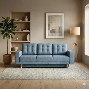 Canapea extensibilă Pharma, culoare personalizabila - 228x190 cm, funcție de dormit cu suprafață generoasă, burete de densitate mare și structură din fag masiv