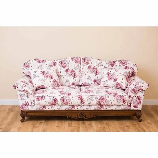 Canapea fixă Rapsodi, 3 locuri, stofă și lemn masiv, 220x85x104 cm, crem picture - 7