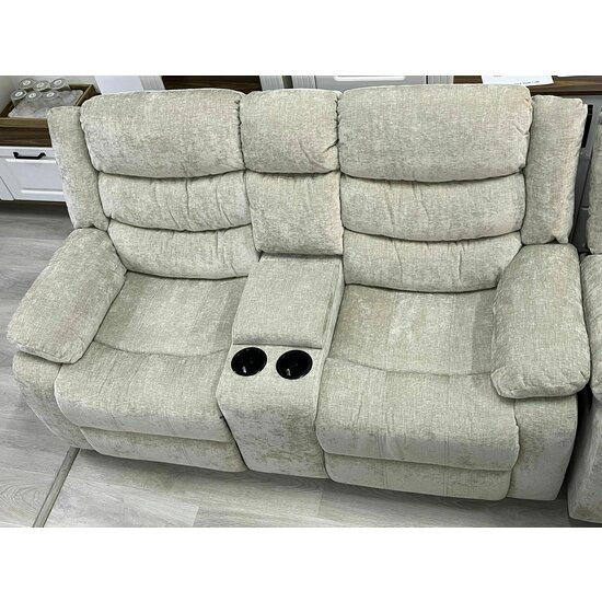 Canapea recliner Relax 2 locuri gri, catifea, suport picioare, pahare și spațiu depozitare, design ergonomic picture - 4