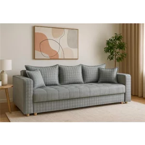 Canapea Royal Matlasat Lux, 3 locuri, extensibilă cu ladă de depozitare, arcuri bonell, tapițerie catifea baby face 235x105x80 cm, Culoare personalizabilă