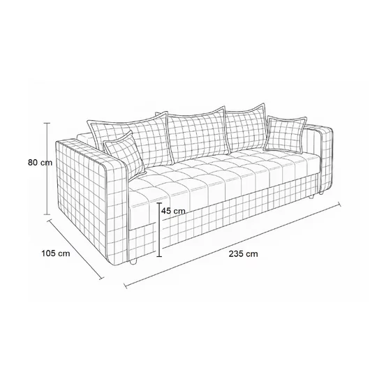 Canapea Royal Matlasat Lux, 3 locuri, extensibilă cu ladă de depozitare, arcuri bonell, tapițerie catifea baby face 235x105x80 cm, Culoare personalizabilă picture - 8