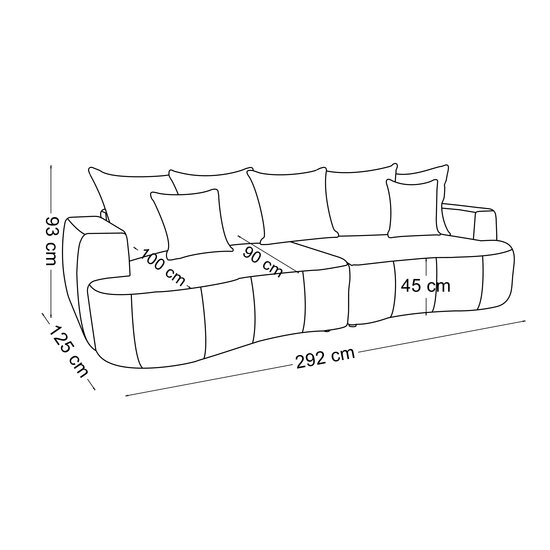 Canapea extensibilă Strada, ladă depozitare și spațiu de dormit 240x155 cm, spumă poliuretanică și arcuri sinusoidale, stofă rezistentă, 292x125x93 cm, personalizabil picture - 12